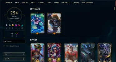 Esmeralda 3 com TODOS os Champs e 224 Skins +13 Vitoriosas