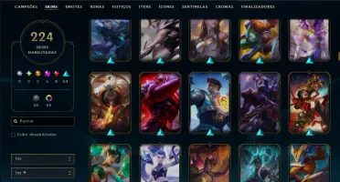 Esmeralda 3 com TODOS os Champs e 224 Skins +13 Vitoriosas