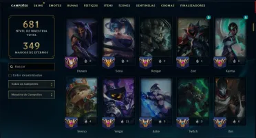 Esmeralda 3 com TODOS os Champs e 224 Skins +13 Vitoriosas