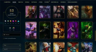 Platina 4 com 70 Champs e 52 Skins ( JG / MID / ADC )