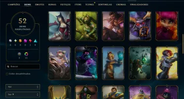 Platina 4 com 70 Champs e 52 Skins ( JG / MID / ADC )