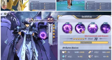 Conta saint Seiya awakening lvl 49 muito upada