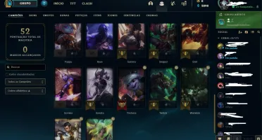 conta platina III com winrate de 60% 4 skins leandárias