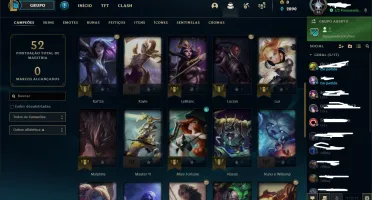 conta platina III com winrate de 60% 4 skins leandárias