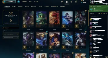 conta platina III com winrate de 60% 4 skins leandárias