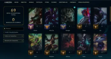 Conta Diamante 1 com 45 Champs e 9 Skins