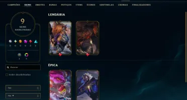 Conta Diamante 1 com 45 Champs e 9 Skins