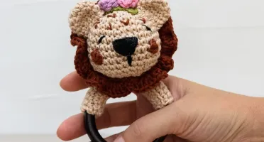 Chocalho Leãozinho Amigurumi