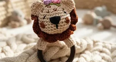 Chocalho Leãozinho Amigurumi