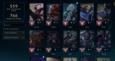 Conta de LoL - conta de 12 anos - 300 skins, todos os champs