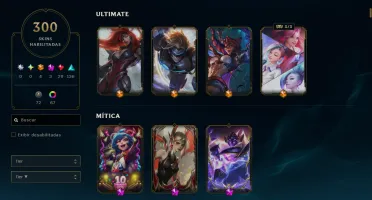 Conta de LoL - conta de 12 anos - 300 skins, todos os champs