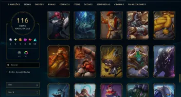 Unranked com 110 Champs e 116 Skins ( JG / ADC / TOP )