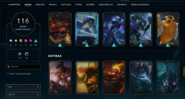 Unranked com 110 Champs e 116 Skins ( JG / ADC / TOP )