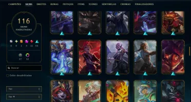 Unranked com 110 Champs e 116 Skins ( JG / ADC / TOP )