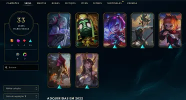 Conta lol platina 3 com muitas skins boas