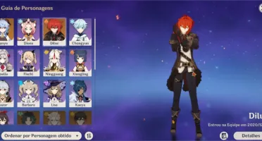 Conta com Ganyu C1 e Diluc C1 e Harpa Celestial AR 39