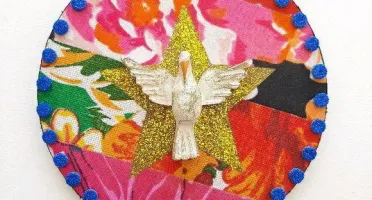 Quadrinho de Chita "Divino Espírito Santo"