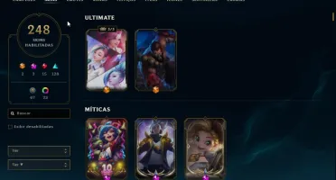 CONTA LOL 248 SKINS, LEVEL 751, GOLD IV