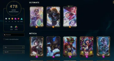 Conta com 478 skins All Champs Diamante/Mestre + Conta Valor