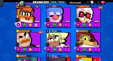 104/104 Brawlers | 70K | 290 Skins | 70 BRAWLERS PODER 11 |