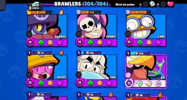 104/104 Brawlers | 70K | 290 Skins | 70 BRAWLERS PODER 11 |