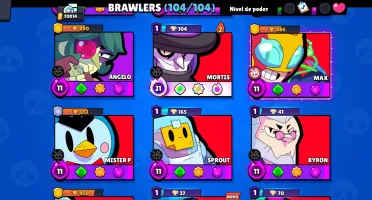 104/104 Brawlers | 70K | 290 Skins | 70 BRAWLERS PODER 11 |
