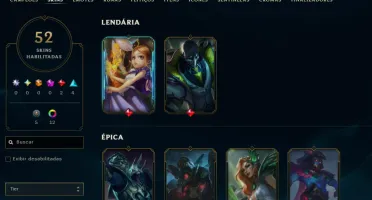 Conta Lol Ouro, 52 Skins, 2 Lendárias, 36K Ea, Honra 5