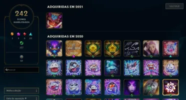 Conta lvl 315, 152 campeões, 139 skins(3 vitoriosas)