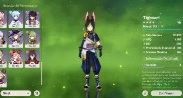 Conta genshin impact vários personagens