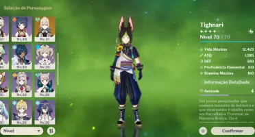 Conta genshin impact vários personagens