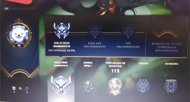 Conta lol Diamante IV mmr bom
