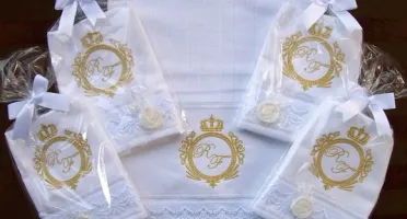 Lembrancinha de Casamento com Toalha e Sabonete