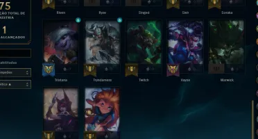 Conta lol Unranked MMR Ouro, Skins Lendárias (negociavel)