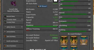 Gladera RP 286 com LOYALT E 365 COINS + CHARS SKILLS ALTOS