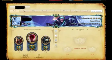 CONTA:100 campeões/72 skins (MD10 PARA FAZER -MMR PLATINA 1)