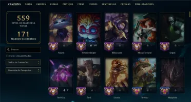 Bronze 3 com TODOS os Champs e 111 Skins (Mais de 25 Jogos)