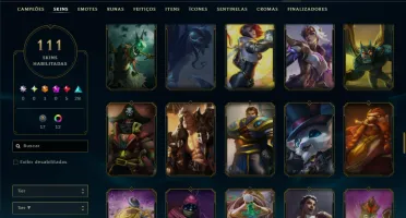 Bronze 3 com TODOS os Champs e 111 Skins (Mais de 25 Jogos)
