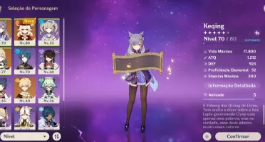 AR41 Keqing + Klee + Jean + Tumulo do lobo + 6k Gemas