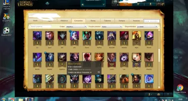 Conta de lol 100 champions e 25 skins,atualmente bronze 4