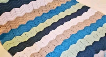 Manta em Crochê Zigzag