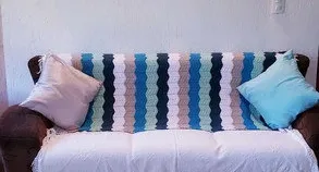 Manta em Crochê Zigzag