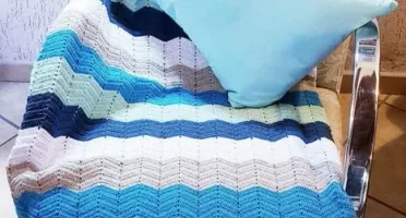 Manta em Crochê Zigzag