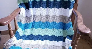 Manta em Crochê Zigzag