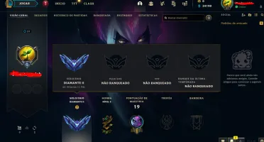 conta de lol diamante 2 62% winrate