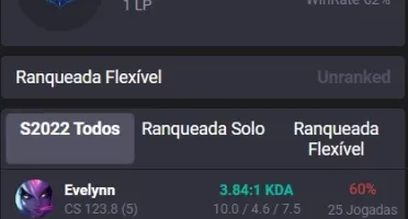 conta de lol diamante 2 62% winrate