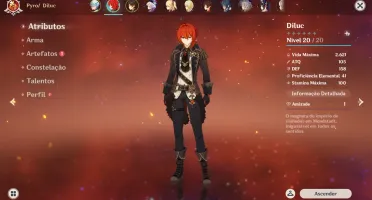 Conta genshin impact AR-07 Zhongli diluc Qiqi