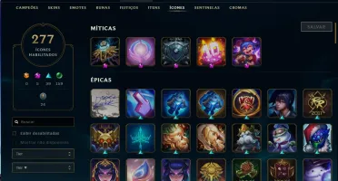 CONTA LOL R$ 2800+ EM RP - 224 SKINS - 277 ICONES