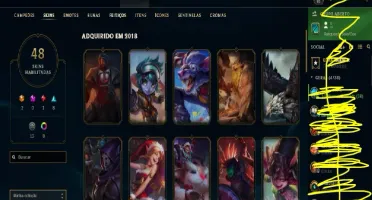 Conta League of Legends bastante skin