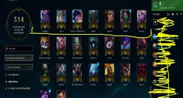 Conta League of Legends bastante skin