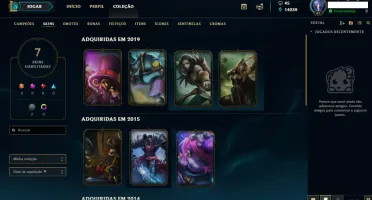 Conta LOL Diamante IV Smurf - 90 Vitória e 35 Derrota